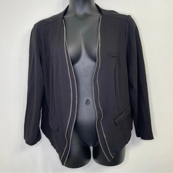 Torrid Black Zippered Open Front Blazer Size 3 - Picture 1 of 4
